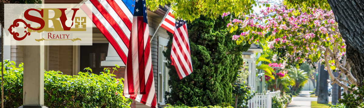 Summer porches graced by Old Glory