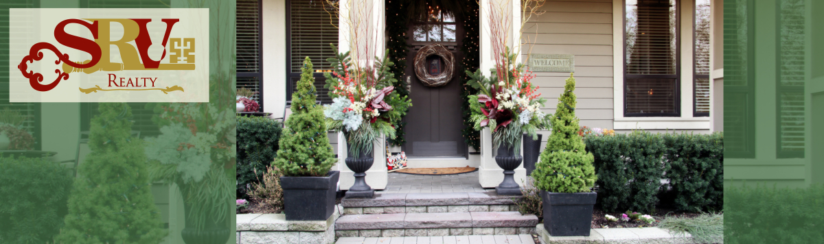 A festive porch is ready for the joyous season