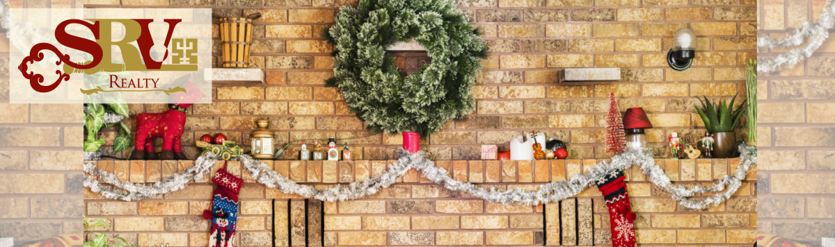 The holiday mantel is the heart of this home